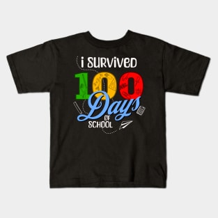 I Survived 100 Days of School Kids T-Shirt